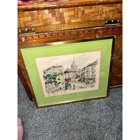 Paris Street Vintage JANICOTTE Watercolor 8x10 Framed/Signed/Title-FREE SHIP - Picture 5 of 10